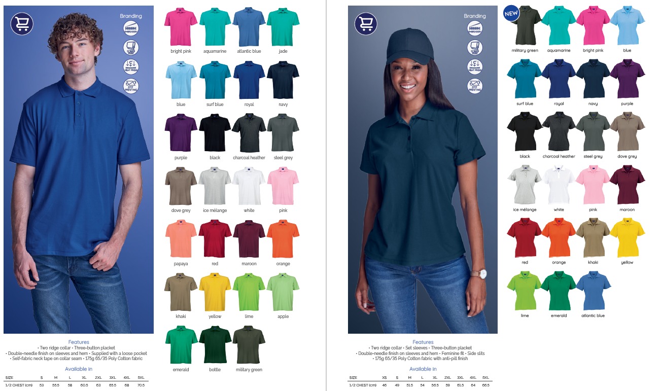 Packs of 10 golf shirts