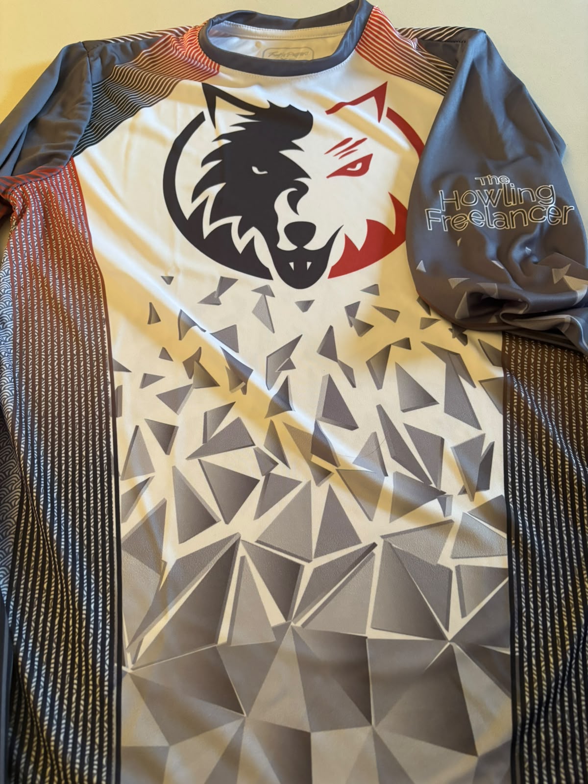 The Howling Freelancer sublimated jersey, grey geometric colourway