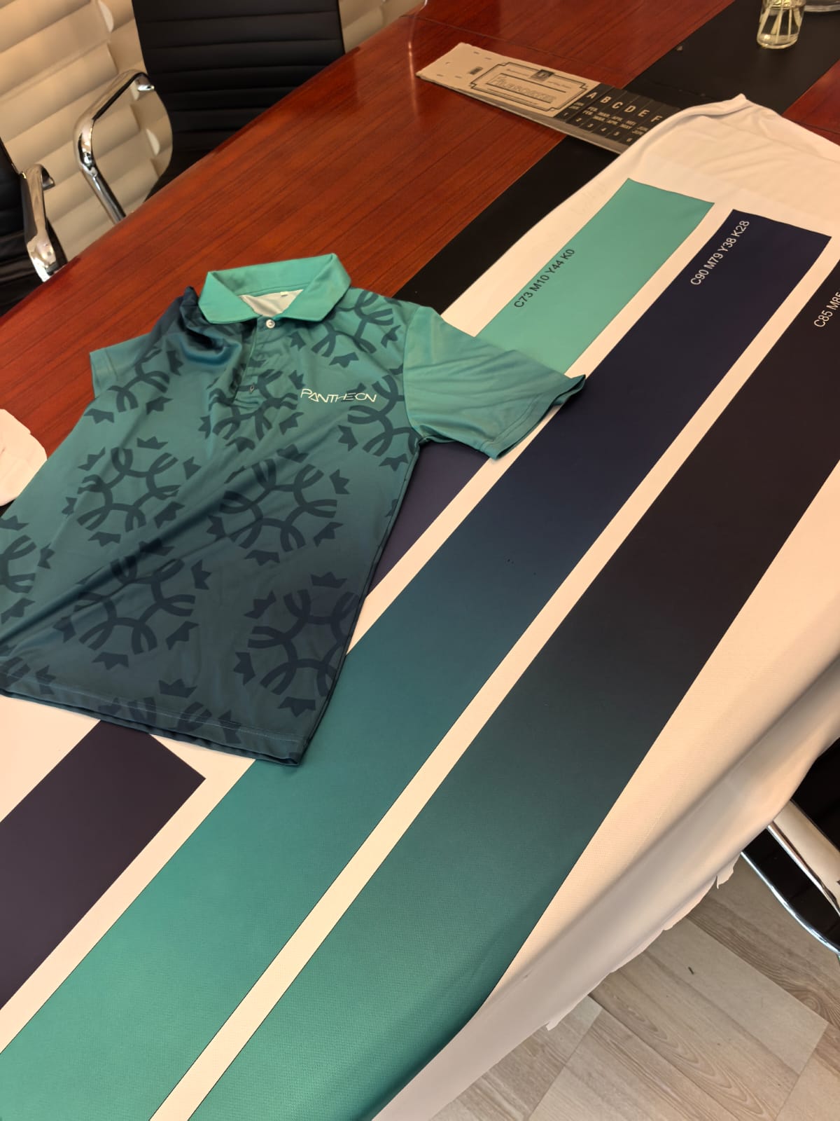 King Price Pantheon sublimated polo shirt with colour-matched fabric swatch